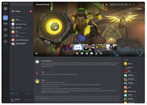 An example of screensharing with text chat on Discord.